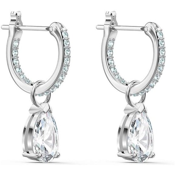 NWT Sparkling Bling Swarovski Crystal Rhinestone Hoop Pierced Earrings +… - Picture 6 of 7